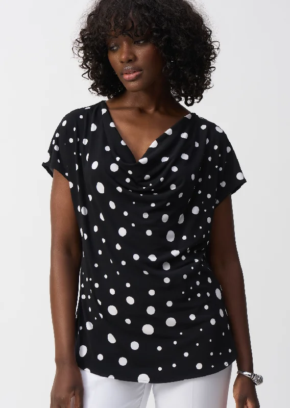 Joseph Ribkoff - Silky Knit Dot Print Short Sleeve Top