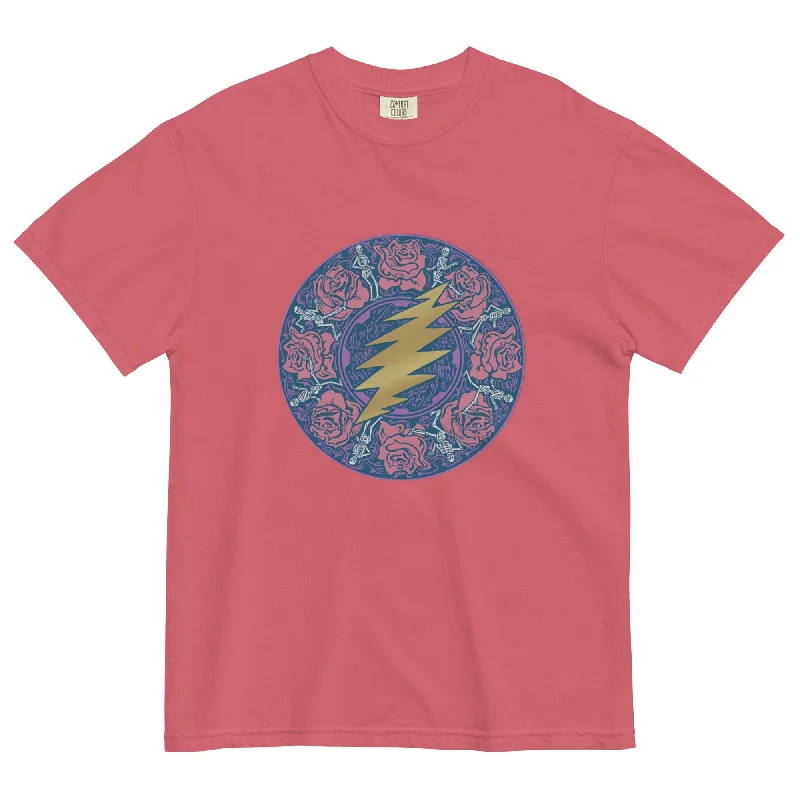 Grateful Dead | Pigment Dye Oversize Cotton Tee | Bolt and Roses