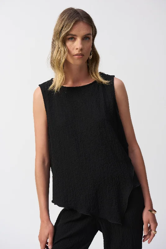 Joseph Ribkoff - Seersucker Asymmetrical Sleeveless Top