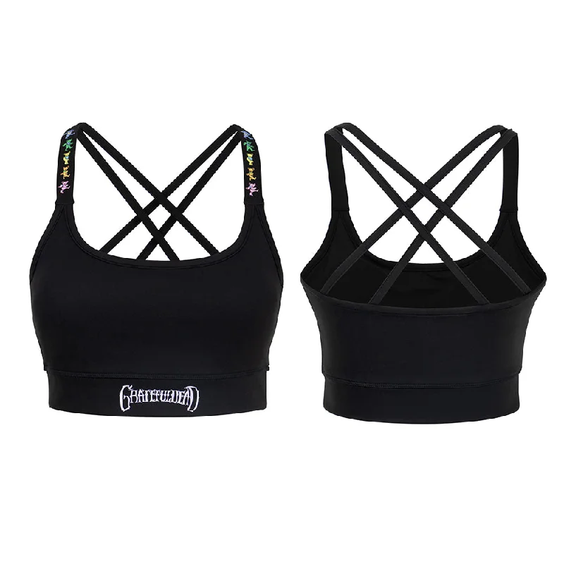 Grateful Dead | Sports Bra | Long Line Dancing Bear in Black