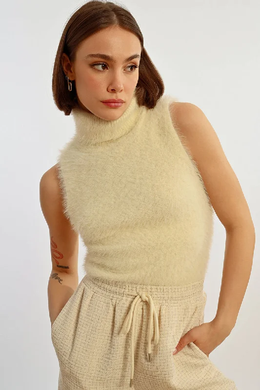 Fuzzy Sleeveless Sweater