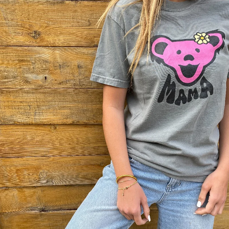 Grateful Dead | Pigment Dye Oversize Cotton Tee | Grey Mama Bear