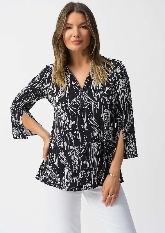 Joseph Ribkoff - Conversational Print Fit and Flare Tunic