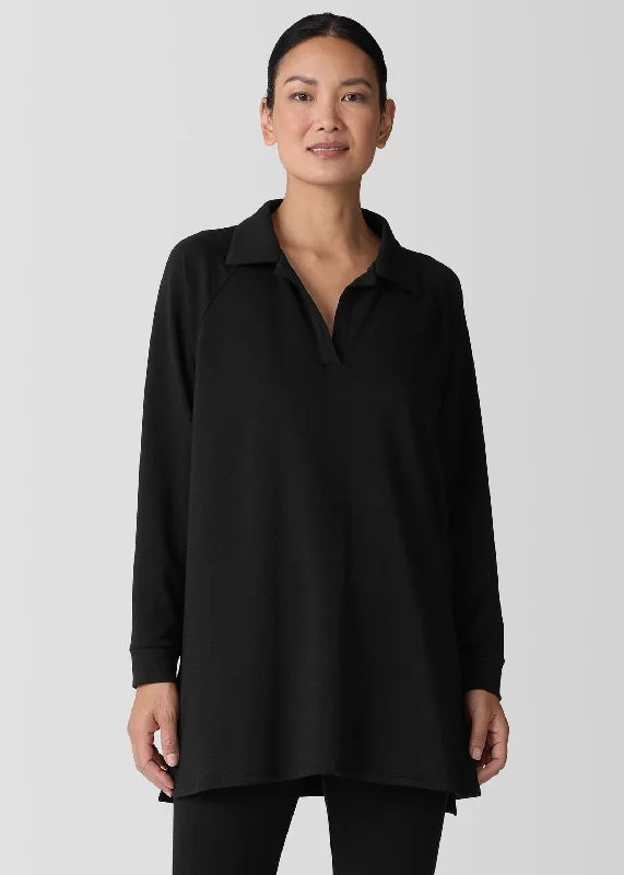 Eileen Fisher - Cozy Brushed Terry Hug Henley Long Top