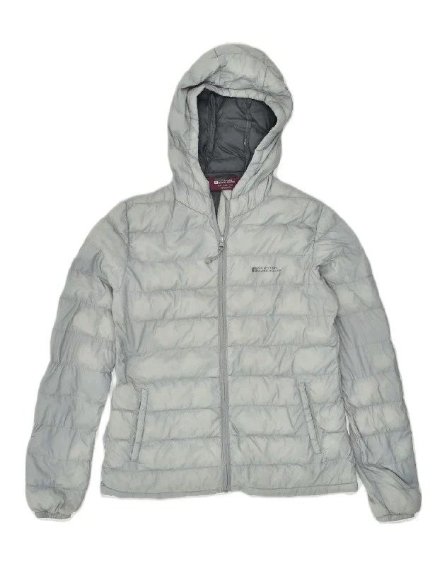 MOUNTAIN WAREHOUSE Womens Hooded Padded Jacket UK 10 Small  Grey Polyester