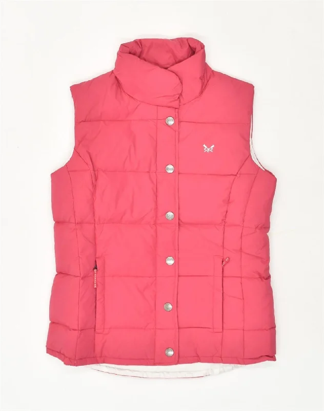 CREW CLOTHING Womens Padded Gilet UK 8 Small Pink Polyester