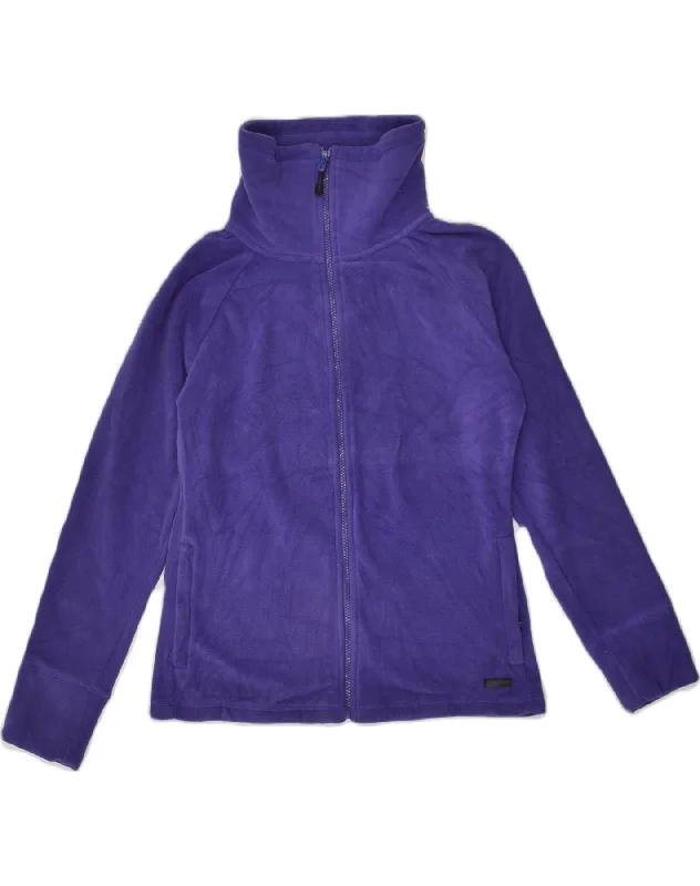 CALVIN KLEIN Womens Fleece Jacket UK 12 Medium Purple Polyester