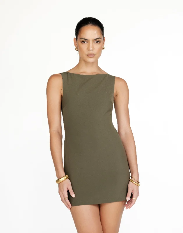 Danica Mini Dress (Olive)