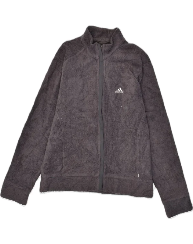 ADIDAS Womens Fleece Jacket UK 10 Small Grey Polyester