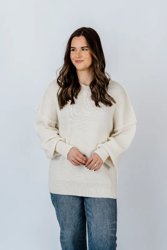 Cora Oversized Sweater  | Ivory