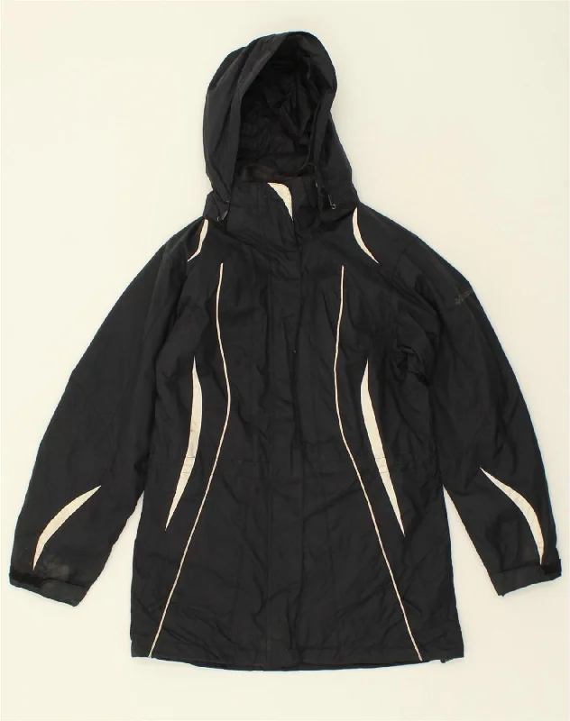 COLUMBIA Womens Hooded Windbreaker Jacket UK 6 XS Black Polyester