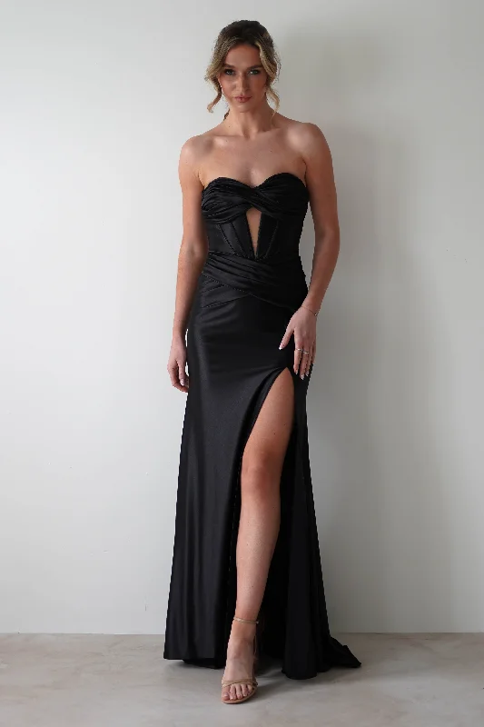 Karra Bodycon Strapless Gown | Black