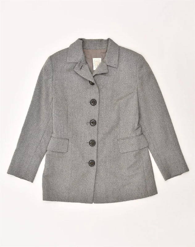 FERRE Womens 5 Button Blazer Jacket UK 18 XL Grey