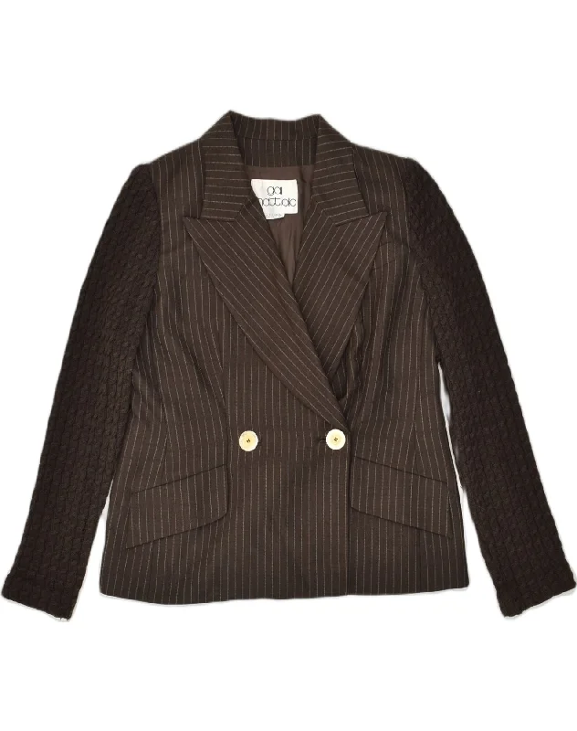 GAI MATTIOLO Womens Double Breasted Blazer Jacket UK 22 3XL  Brown