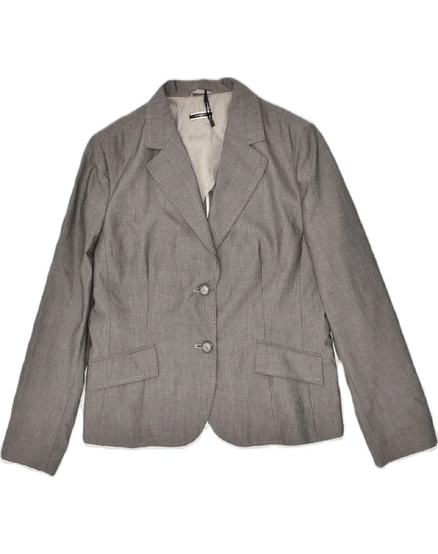 MARIELLA BURANI Womens 2 Button Blazer Jacket UK 20 2XL  Grey Polyester