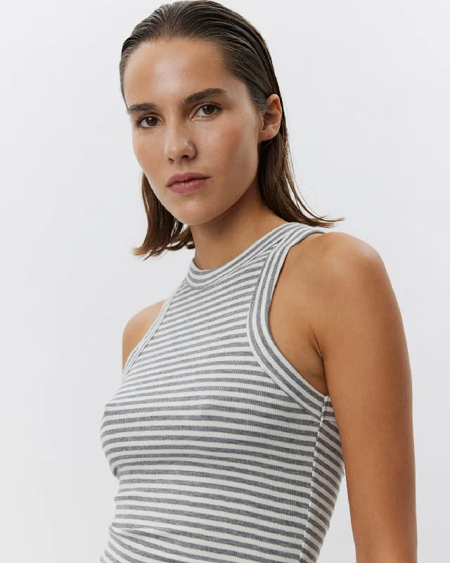 JULLIESW STRIPE TOP - Grey Striped