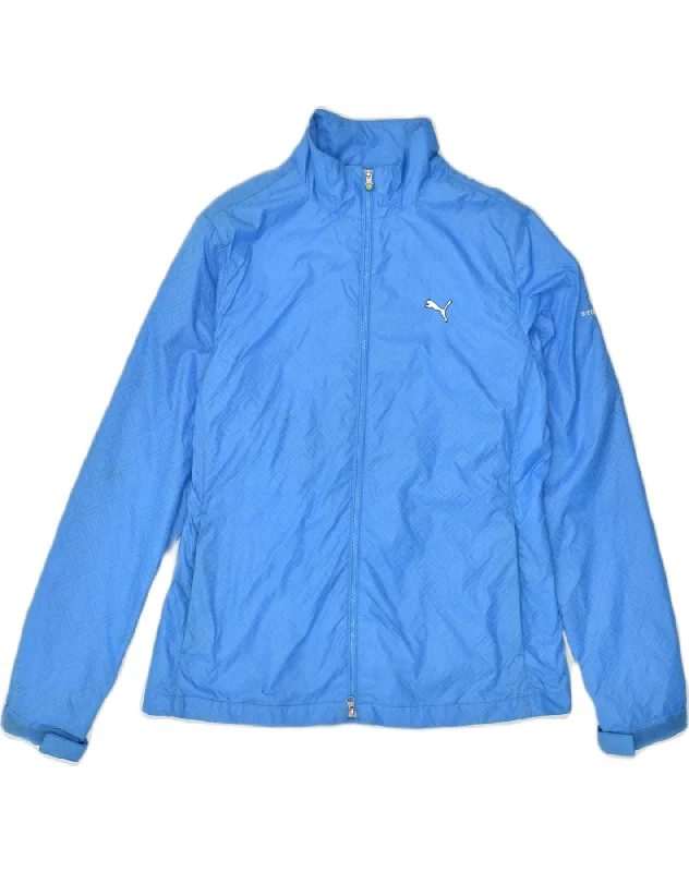 PUMA Womens Rain Jacket UK 12 Medium Blue Nylon