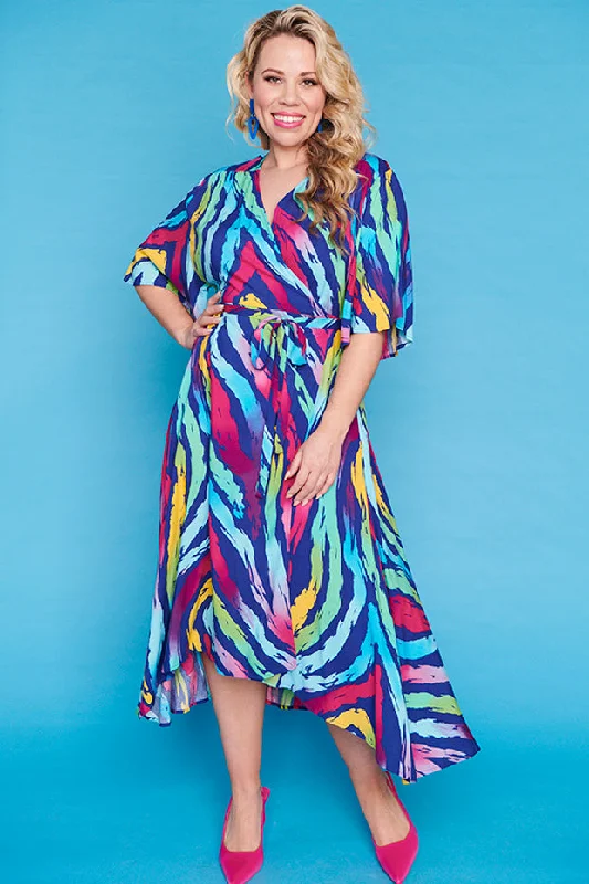 Giverny Rainbow Zebra Dress