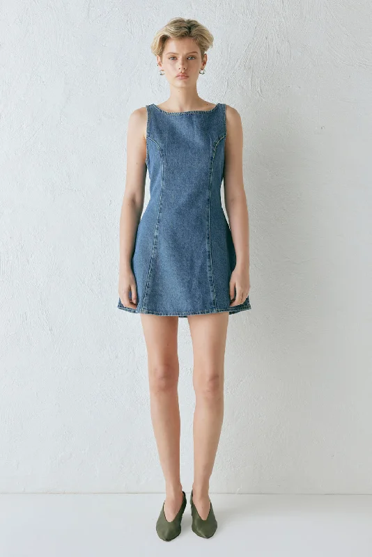 Chloe Denim Mini Dress Blue