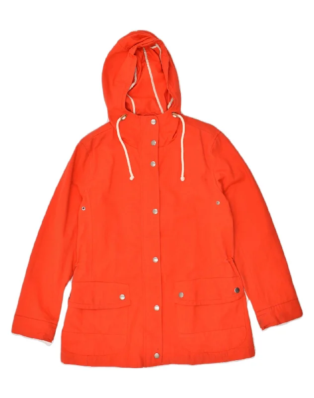 GAP Womens Hooded Overcoat UK 8 Small Orange Cotton