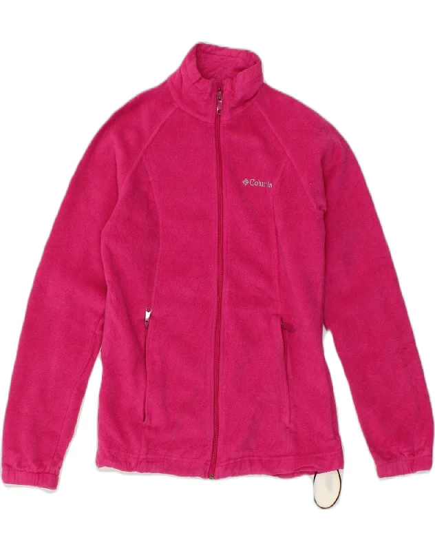 COLUMBIA Womens Fleece Jacket UK 10 Small Pink Polyester