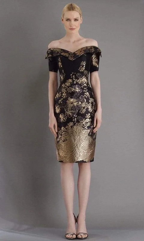 Janique - 1939 Off-Shoulder Metallic Cocktail Dress