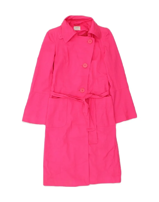 OASIS Womens Overcoat UK 8 Small Pink Cotton