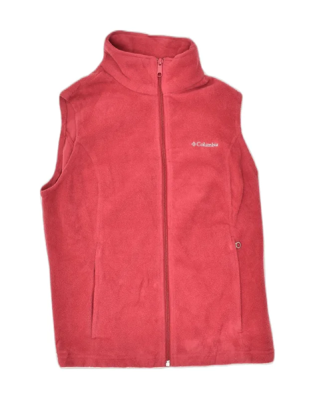 COLUMBIA Womens Fleece Gilet UK 12 Medium Pink Polyester