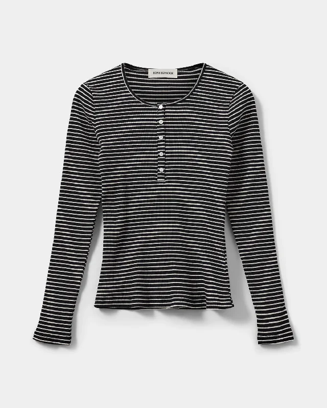 PAXSW T-SHIRT LONG SLEEVE - Off White Striped