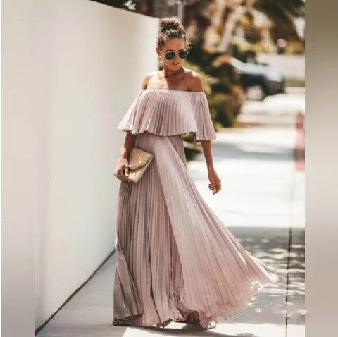 Off Shoulder Bridesmaid Party Dress