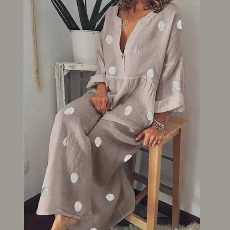 Polka Dot Kaftan Dress