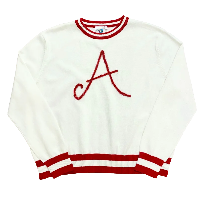 Glitter Script "A" LS Sweater