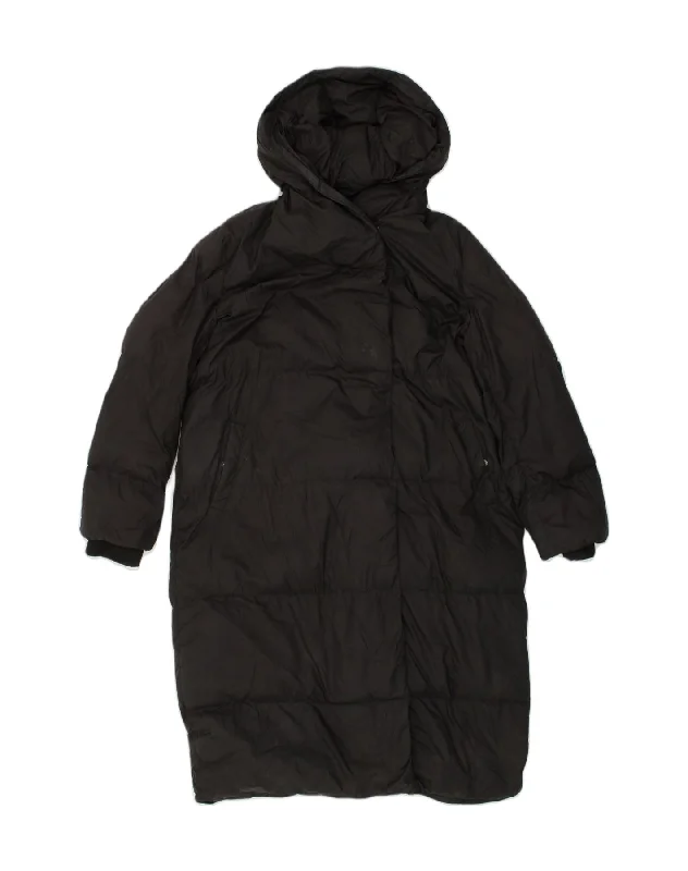 FAT FACE Womens Hooded Padded Coat UK 12 Medium Black Polyester