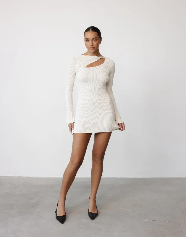 Yasmin Mini Dress (Oat)