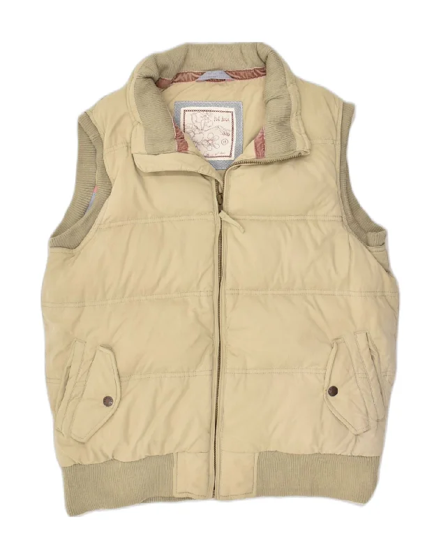 FAT FACE Womens Padded Gilet UK 16 Large  Beige Polyester