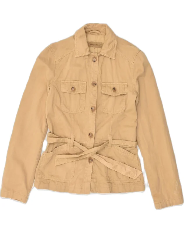 MASSIMO DUTTI Womens Utility Jacket EU 36 XS Beige Cotton