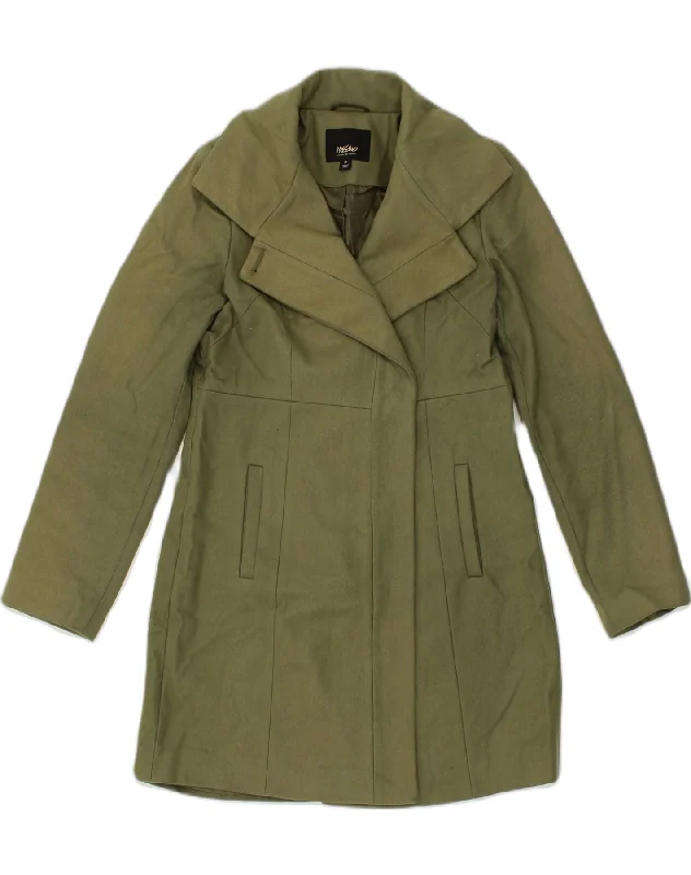 MOSSIMO Womens Overcoat UK 14 Medium Khaki Wool