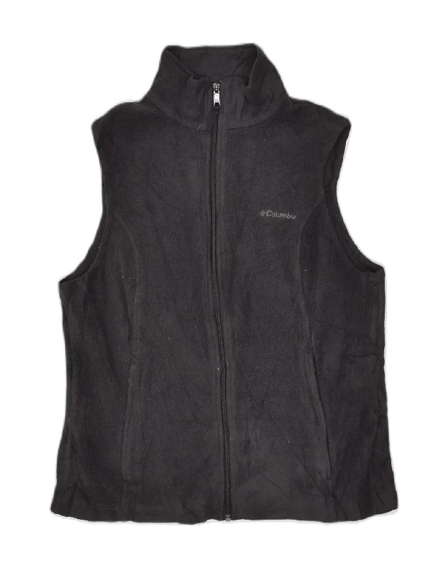 COLUMBIA Womens Fleece Gilet UK 12 Medium Black Polyester