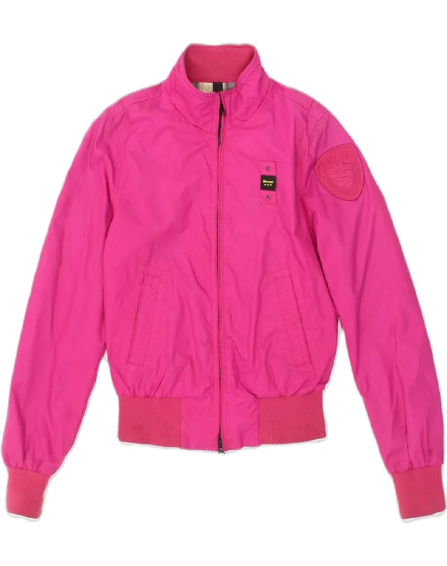 BLAUER Womens Bomber Jacket UK 6 XS Pink Polyamide