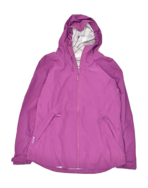 MOUNTAIN WAREHOUSE Womens Hooded Rain Jacket UK 14 Large  Purple Polyester