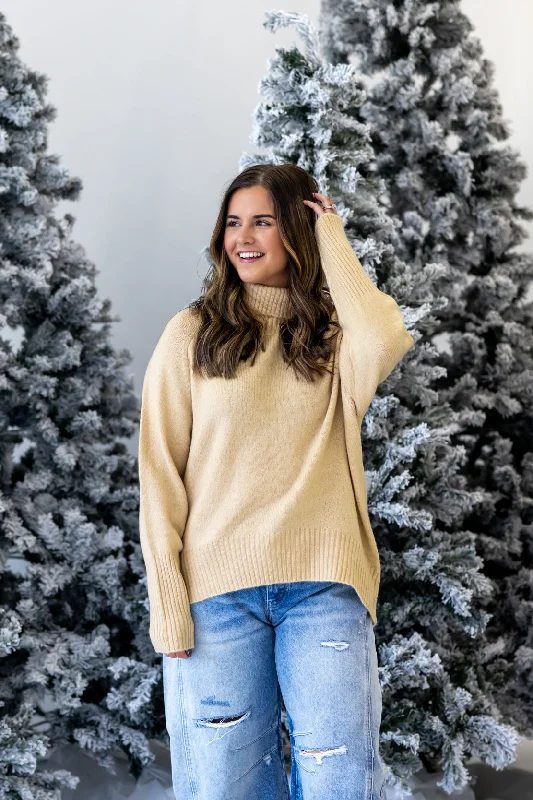 Sadie Turtleneck Sweater | Taupe