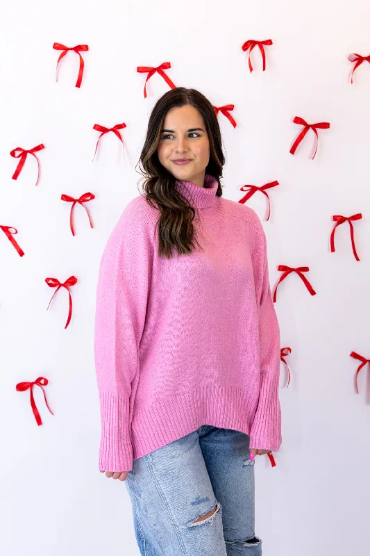 Sadie Turtleneck Sweater | Rose Pink