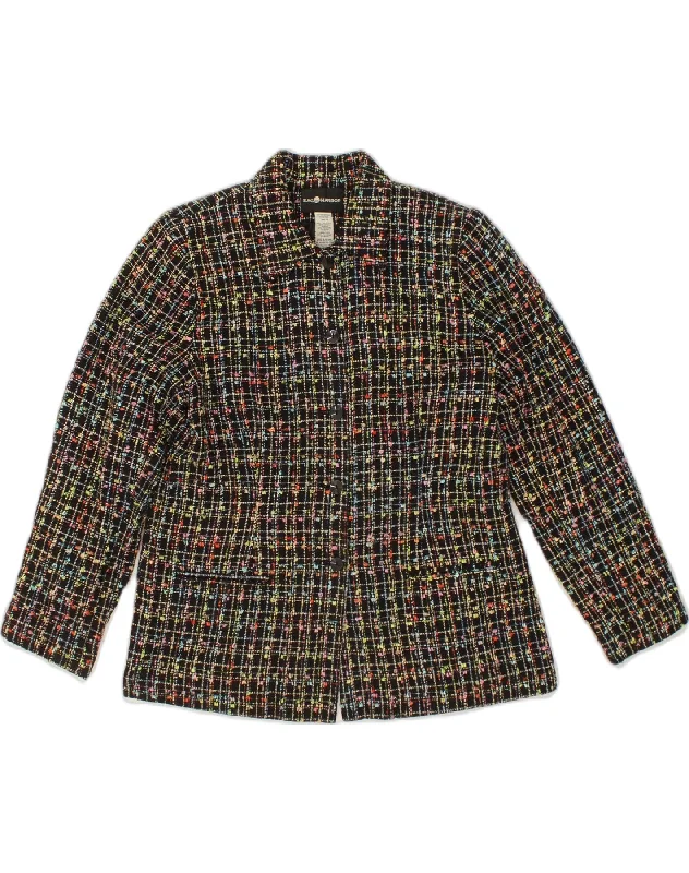 SAG HARBOR Womens 5 Button Blazer Jacket UK 14 Large Multicoloured Acrylic