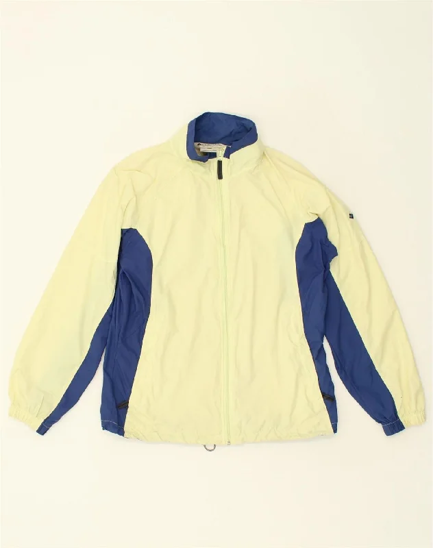 COLUMBIA Womens Rain Jacket UK 14 Medium Yellow Colourblock