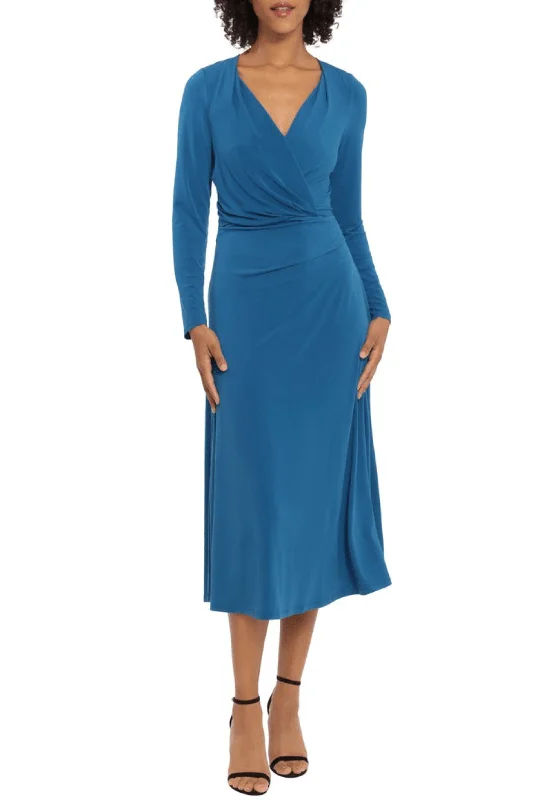 Maggy London G5681M - Long Sleeve V-Neck Formal Dress