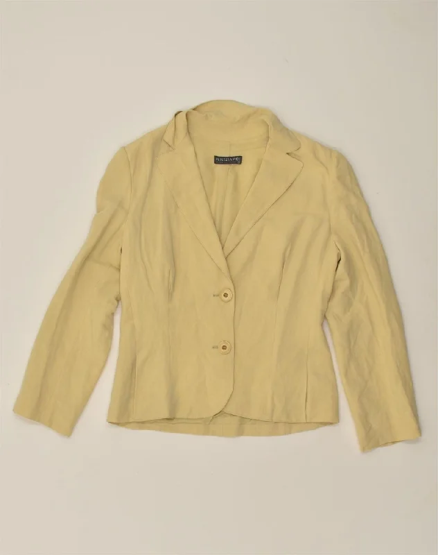 KRIZIA Womens 2 Button Blazer Jacket IT 42 Medium Yellow