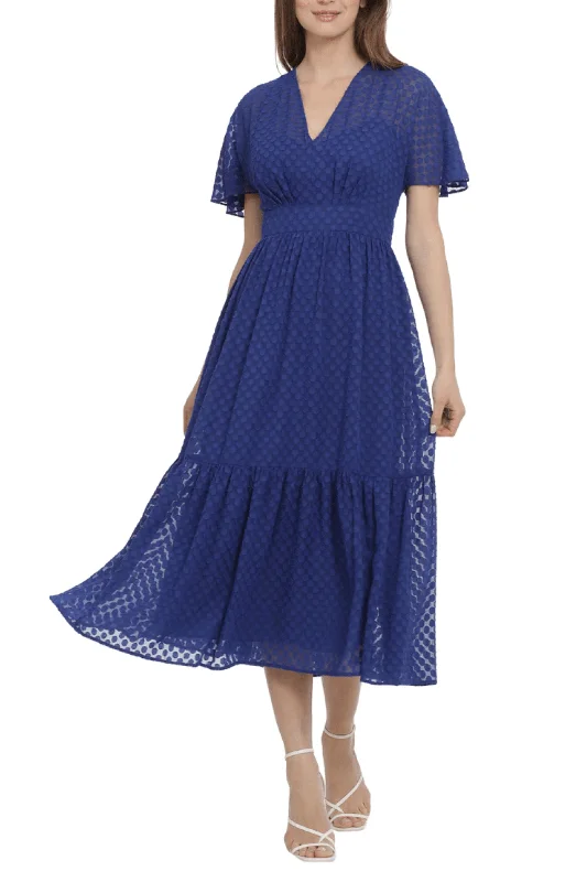 Maggy London G5651M - Polka Dot Flutter Sleeve Evening Dress