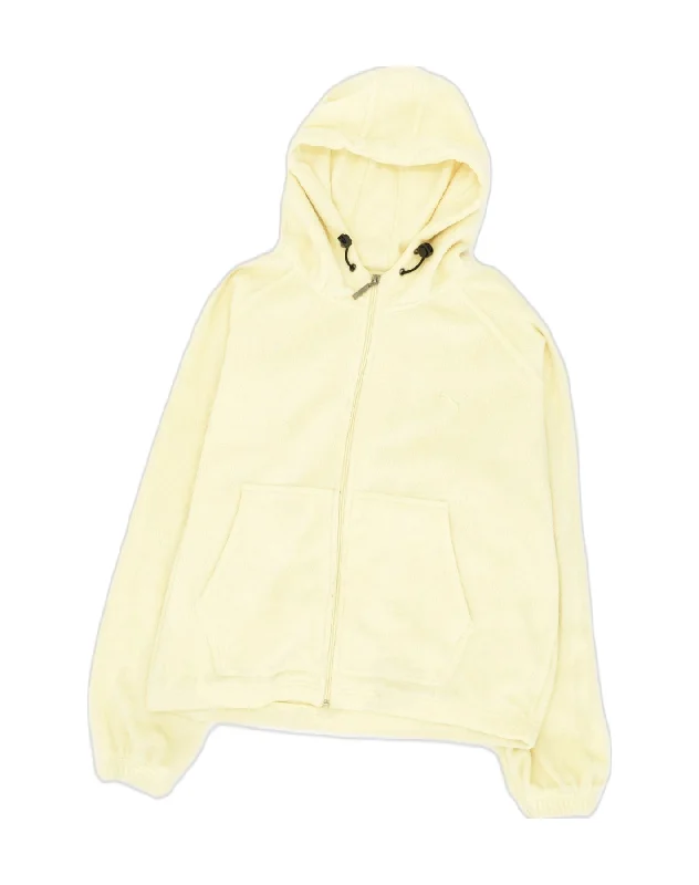 PUMA Womens Hooded Fleece Jacket UK 18 XL  Yellow Polyester