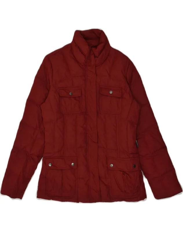 CALVIN KLEIN Womens Padded Jacket UK 10 Small Maroon Polyester