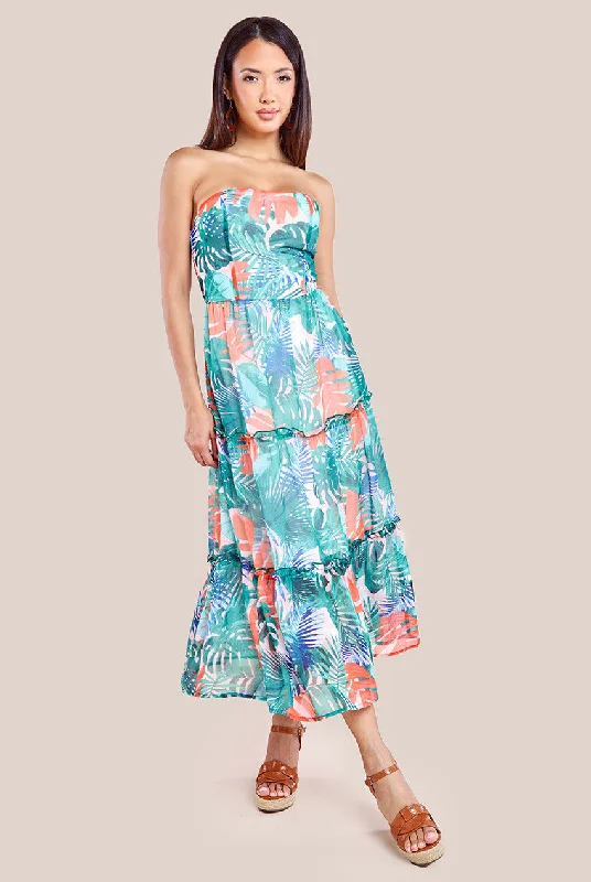 City Goddess Boobtube Printed Maxi Dress